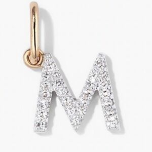 Mejuri Diamond Letter M Charm, 14K Yellow Gold, Natural Diamond. Retail at $228.